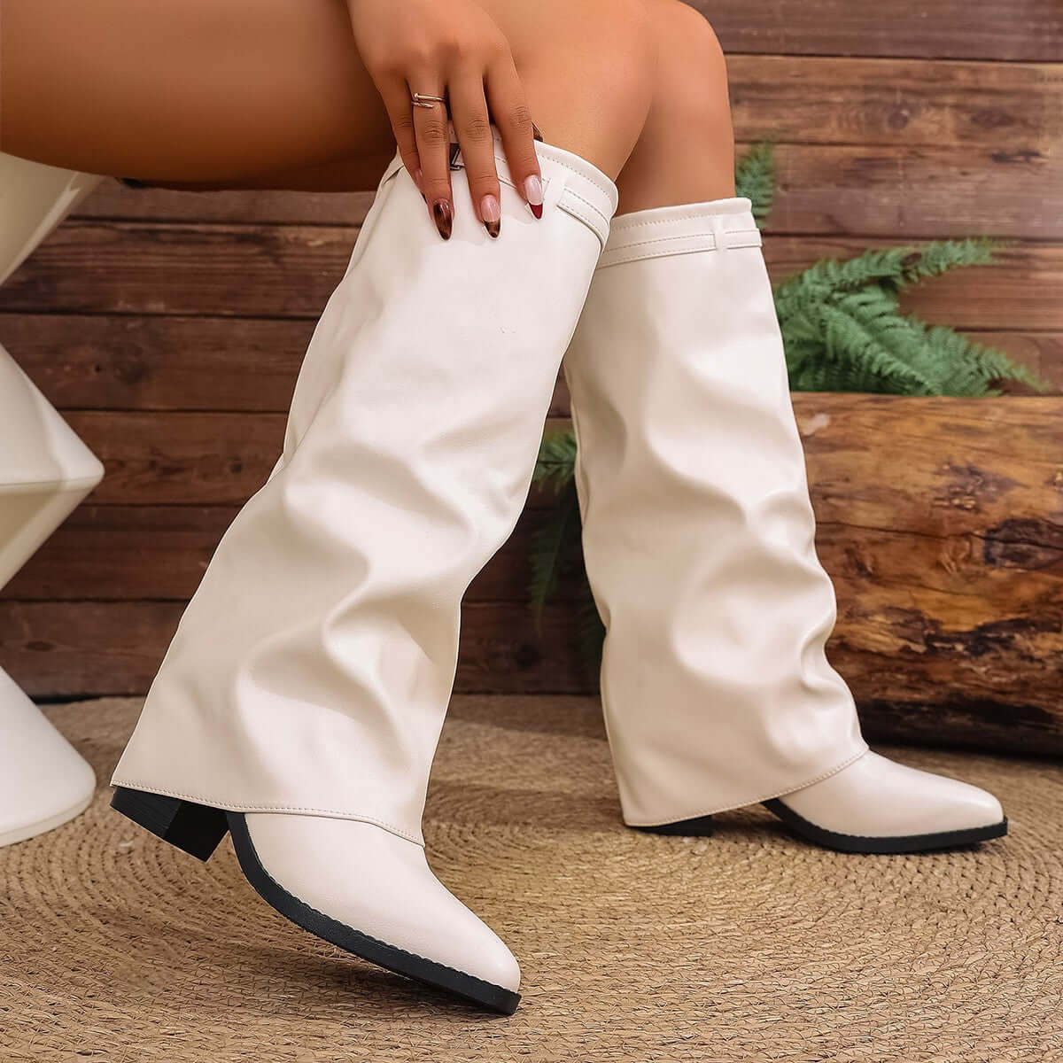 Women's High-Shaft Chunky Heel Boots | All you Need - All you Need