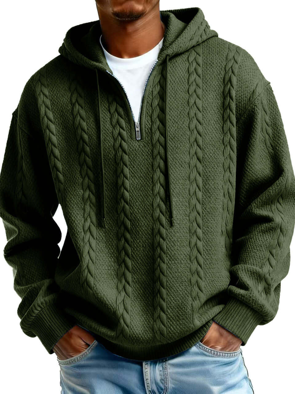 Men's Zip-Up Hooded Sweatshirt – Polyester Pullover Hoodie in Multiple Colours - All you Need