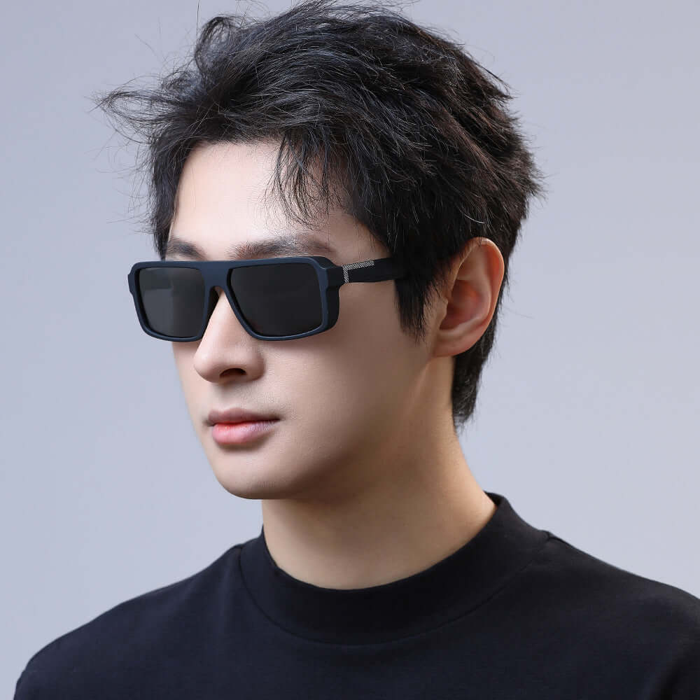 Polarized UV400 sunglasses for men, designed for driving and outdoor activities with anti-glare lenses.