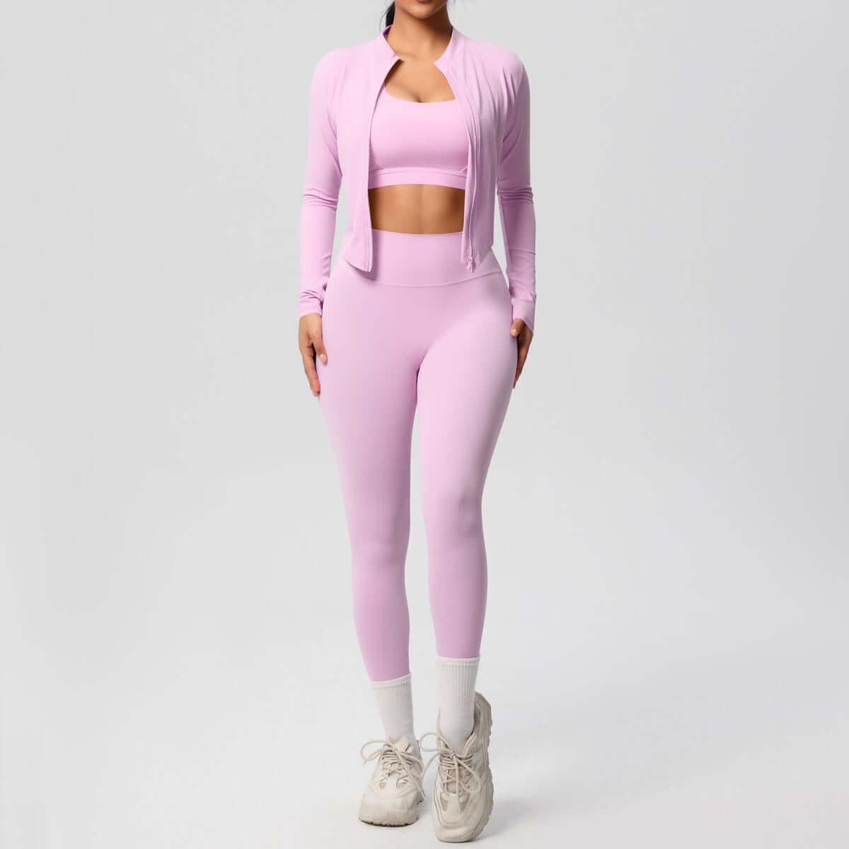 Women's Yoga Outfit Set | 3-Piece Spandex Activewear | All you Need - All you Need
