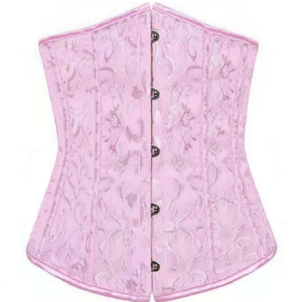 jacquard decorative belt clip in pink with intricate woven pattern and buttons, perfect for stylish outfit enhancement.