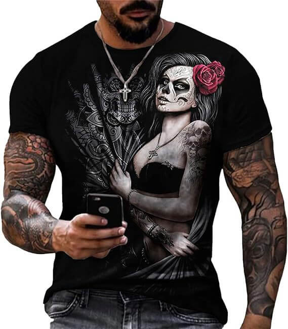 Printed Short Sleeve Skull Head - All you Need