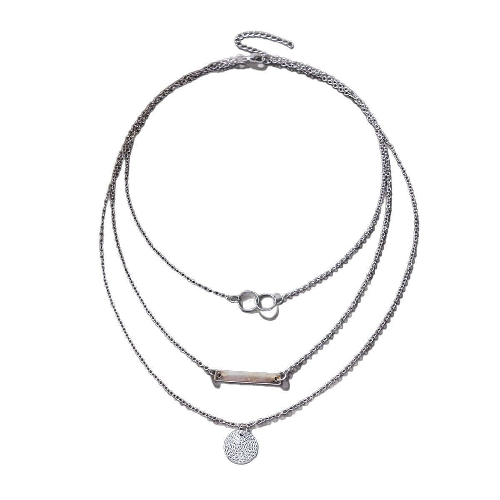 Minimalist Geometric Pendant Necklace – Electroplated Iron Chain in Gold & White Gold for Women - All you Need