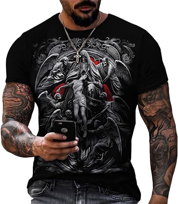Printed Short Sleeve Skull Head - All you Need