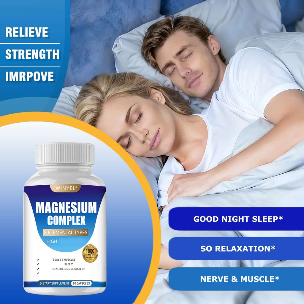 Daily magnesium supplement for better sleep, muscle relaxation, and overall wellbeing. Essential mineral support.