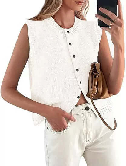 Sleeveless Knitted Vest - All you Need