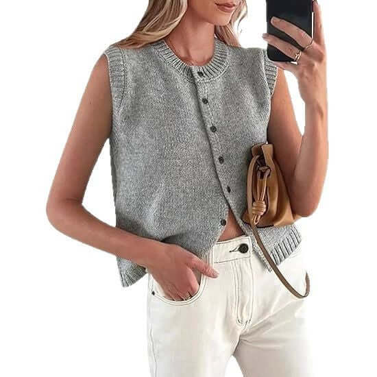 Sleeveless Knitted Vest - All you Need