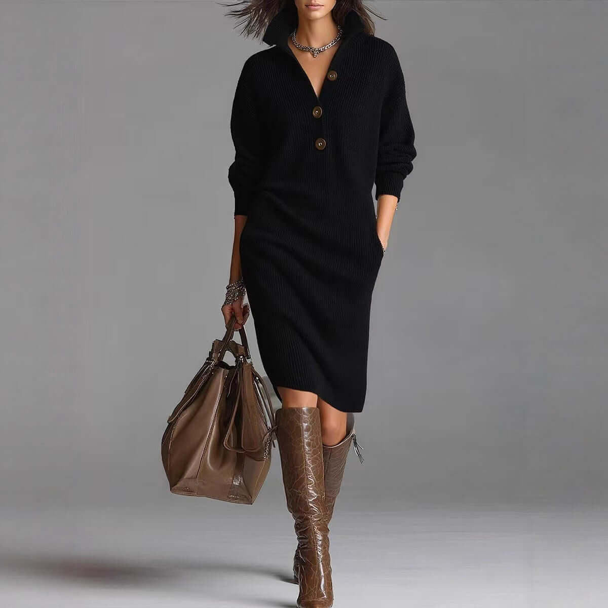 Cozy Knit Sweater Dress – Warm, Stylish & Effortless - All you Need