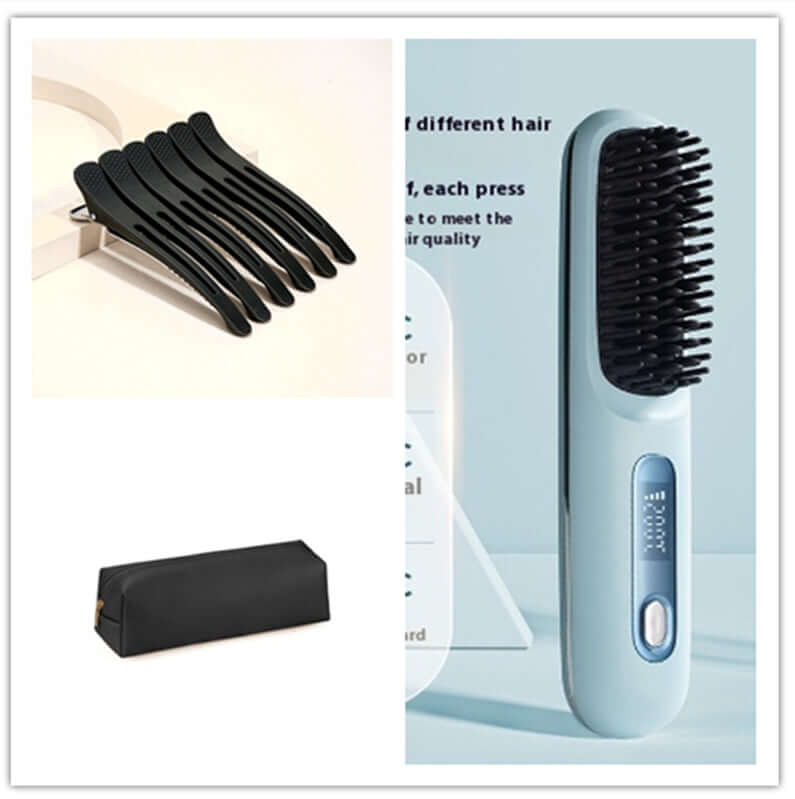 Cordless Hair Straightener Brush – 2-in-1 Wireless Straightening & Styling Comb - All you Need