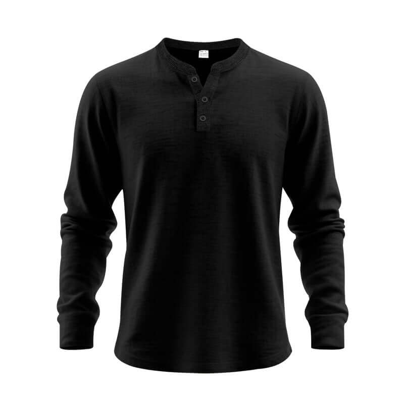 Men's Loose Fit Long-Sleeve Polyester Shirt – Casual Pullover in 7 Colours - All you Need