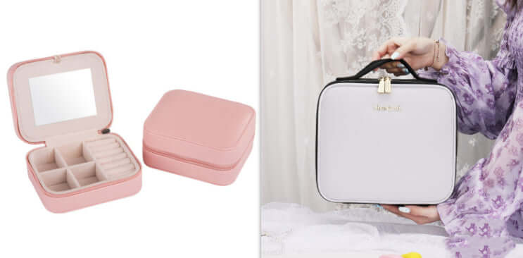 Smart LED Lighted Makeup Case – Large Capacity PU Leather Cosmetic Bag with 4K Mirror & Adjustable Fill Light - All you Need