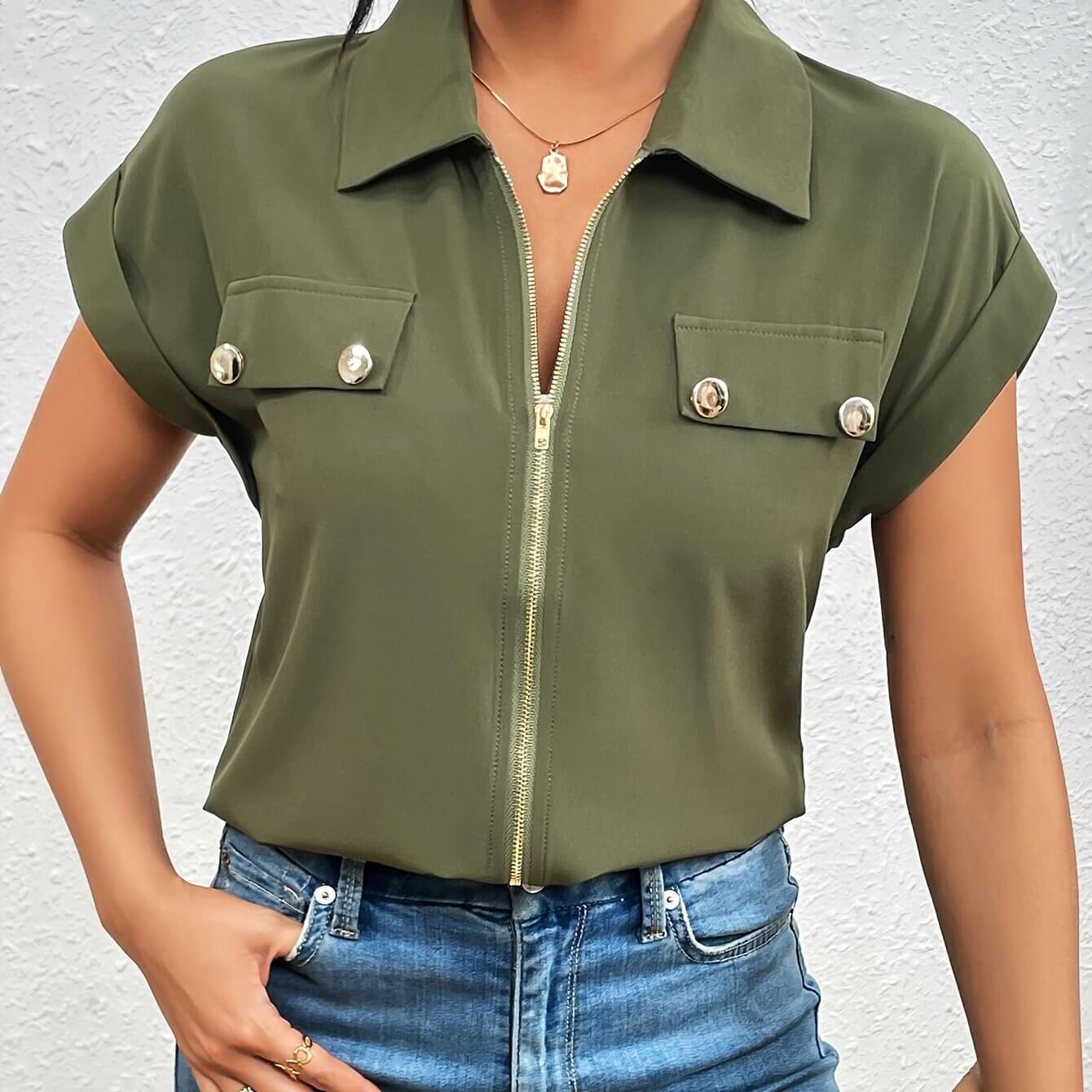 Elegant Lapel Shirt | Women's Button-Up | All you Need - All you Need