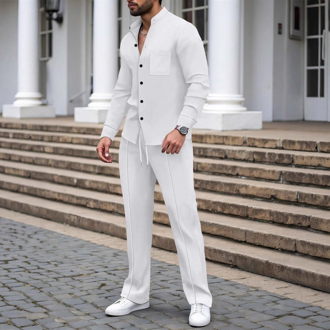 Refined Casual T-Shirt & Trousers Set|6 Colours All you Need - All you Need