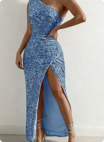Sexy Sequined Shoulder Sleeping Beauty Dress - All you Need
