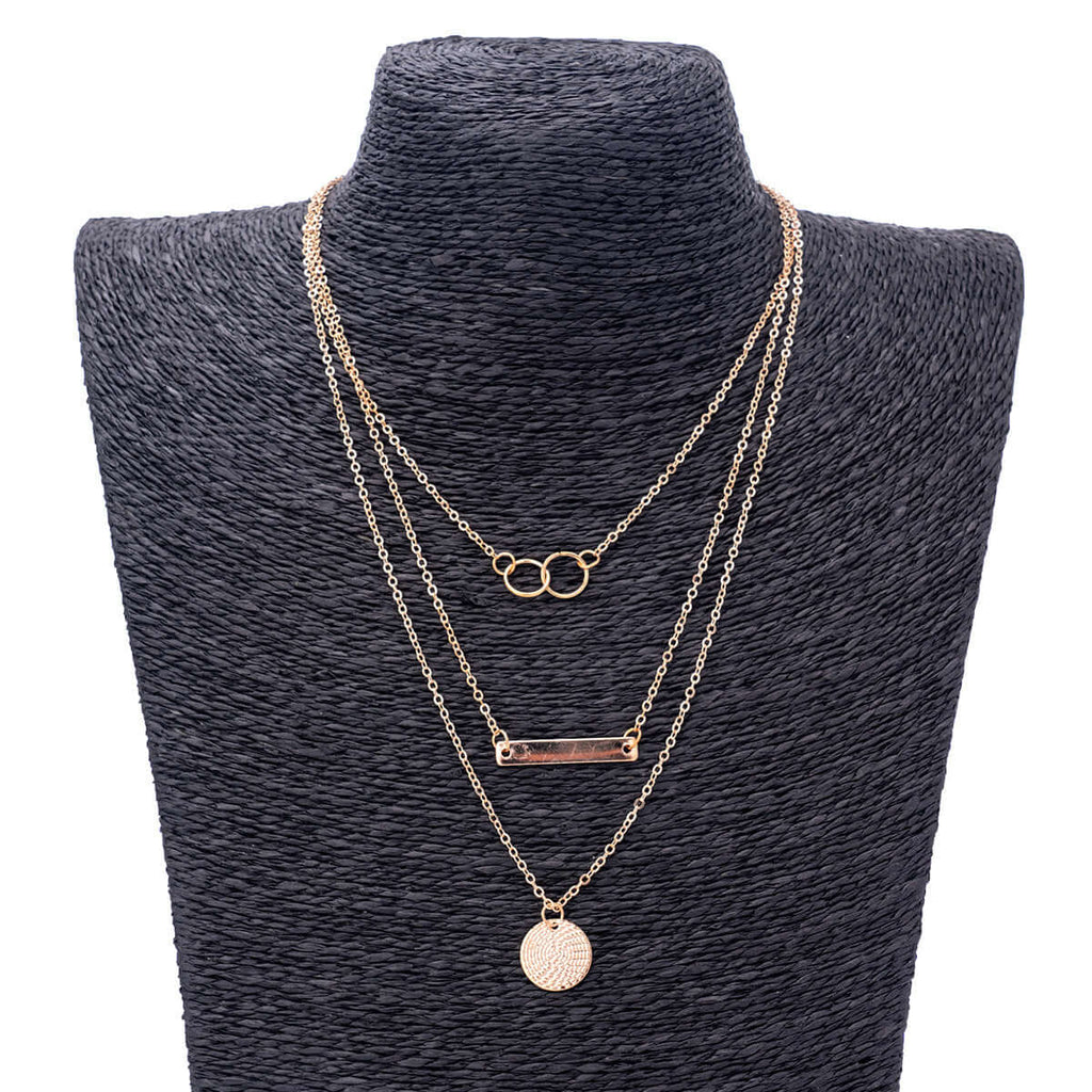 Minimalist Geometric Pendant Necklace – Electroplated Iron Chain in Gold & White Gold for Women - All you Need