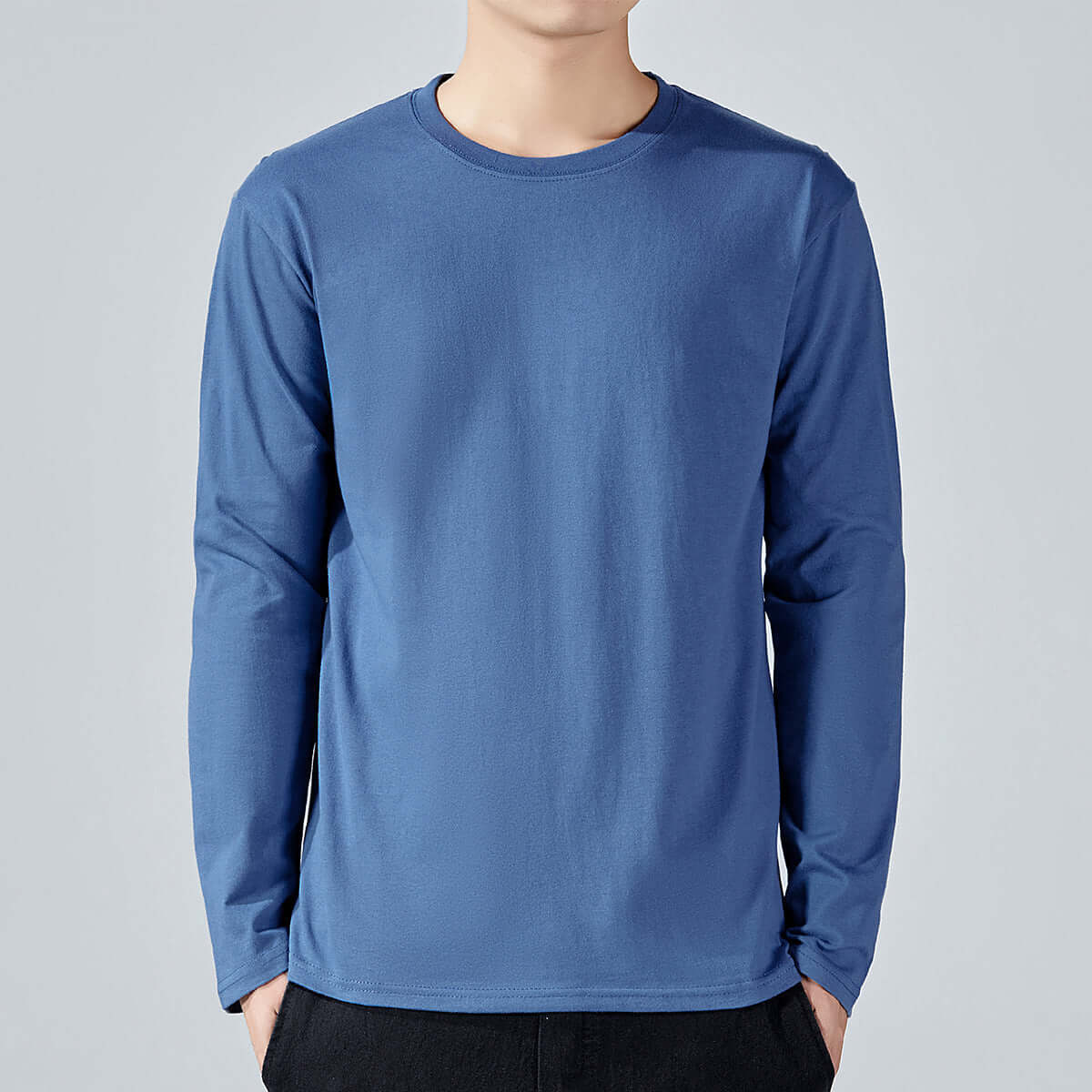 Men's Slim Fit Cotton Long Sleeve T-Shirt – Korean Style in 10 Colours - All you Need