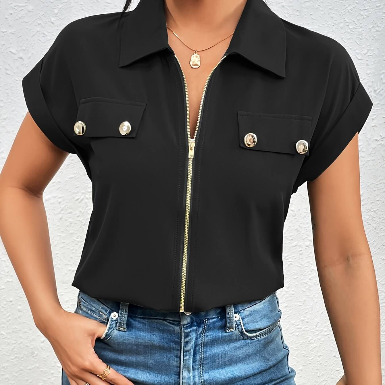 Elegant Lapel Shirt | Women's Button-Up | All you Need - All you Need