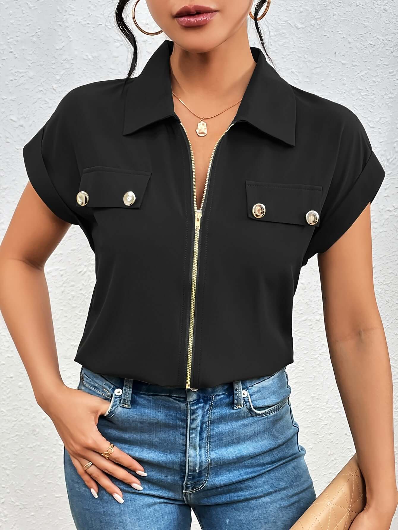 Elegant Lapel Shirt | Women's Button-Up | All you Need - All you Need