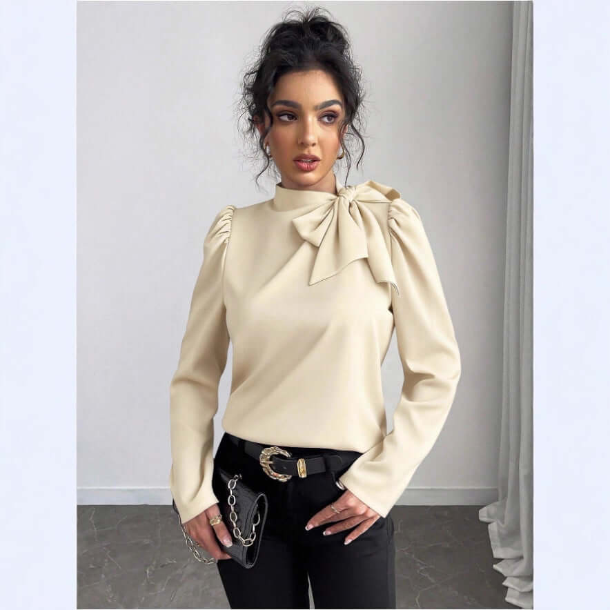 Elegant Long Sleeve Shirt – Classic Polyester Top - All you Need