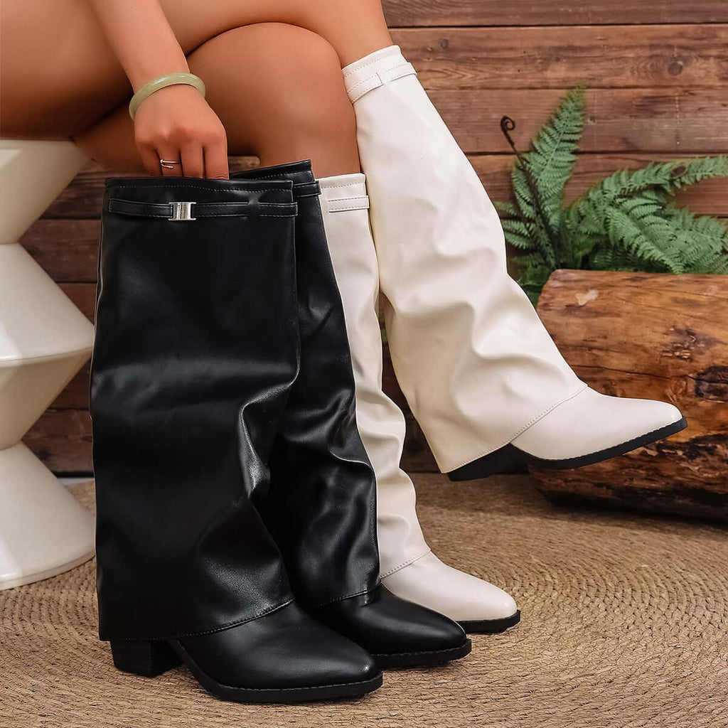Women's High-Shaft Chunky Heel Boots | All you Need - All you Need
