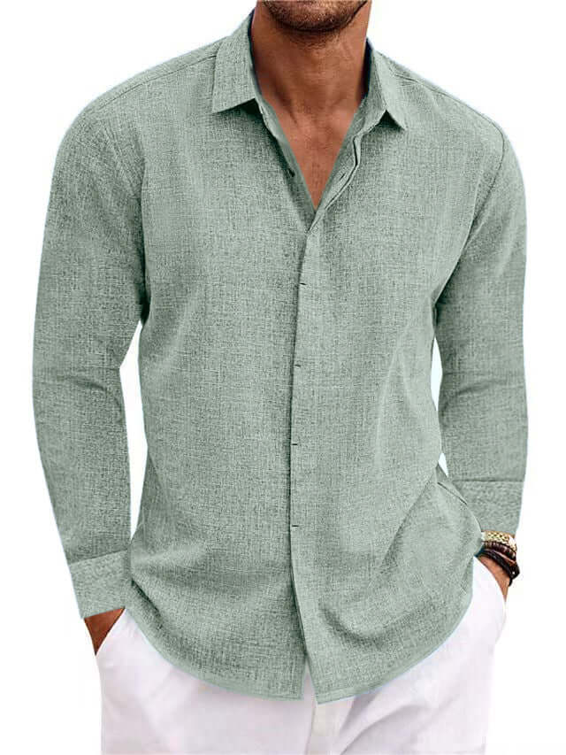 Men's Loose Fit Long-Sleeve Polyester Cardigan – American Retro Style in 7 Colours - All you Need