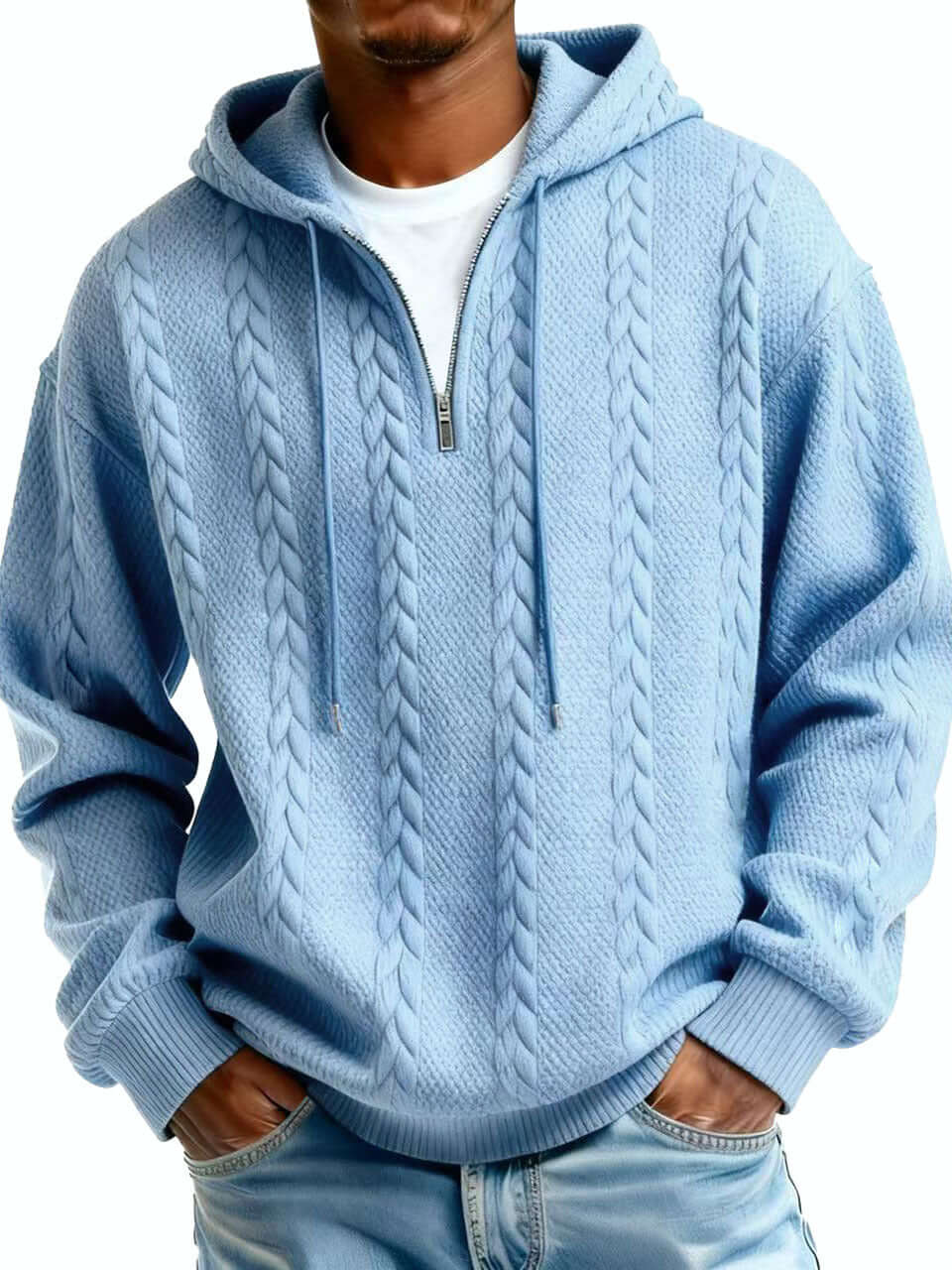 Men's Zip-Up Hooded Sweatshirt – Polyester Pullover Hoodie in Multiple Colours - All you Need