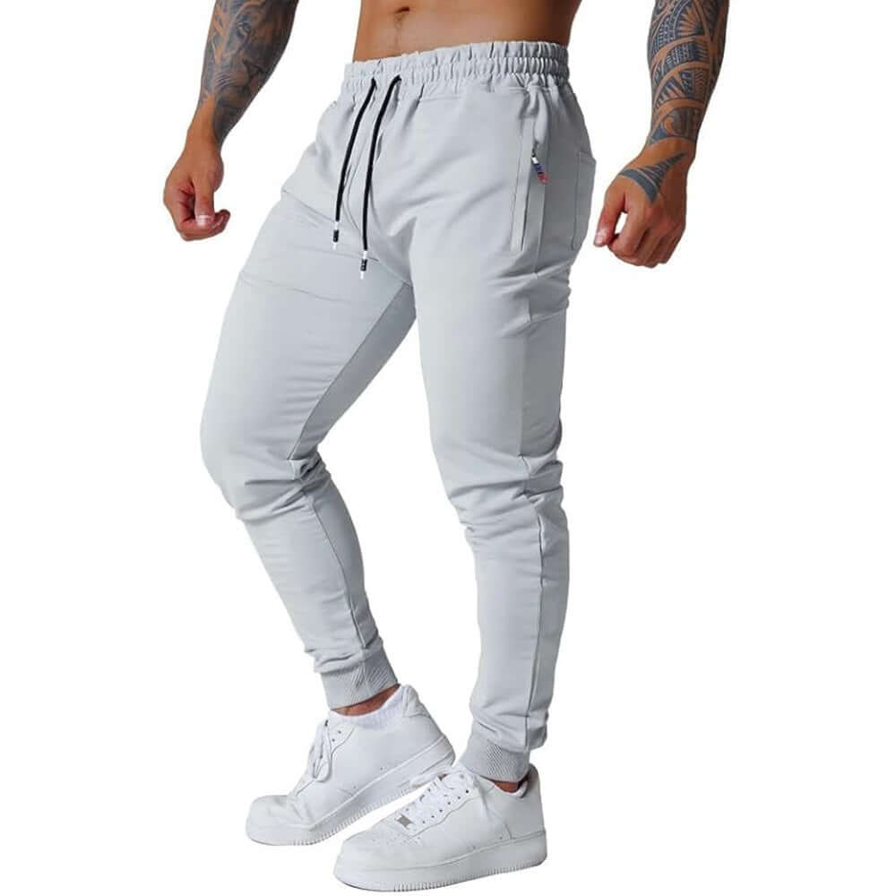 Men's High-Waist Cargo Sweatpants – Slim Polyester Fitness Trousers in 5 Colours - All you Need
