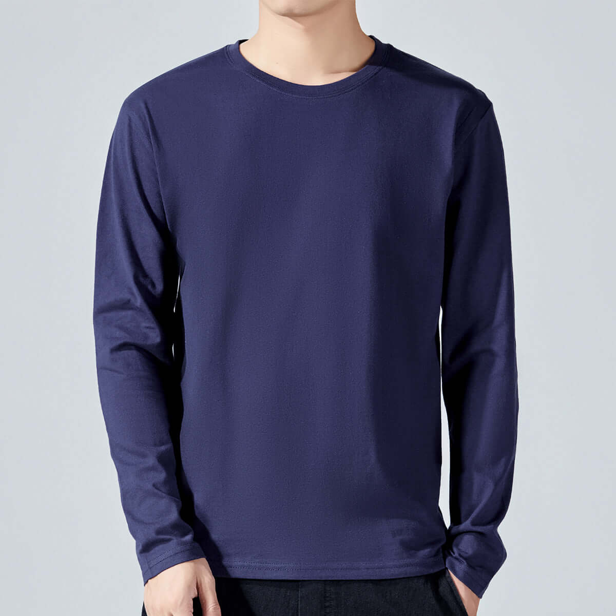 Men's Slim Fit Cotton Long Sleeve T-Shirt – Korean Style in 10 Colours - All you Need